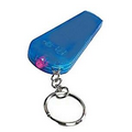 Key Ring, Whistle, & Light - Batteries included - Translucent Blue